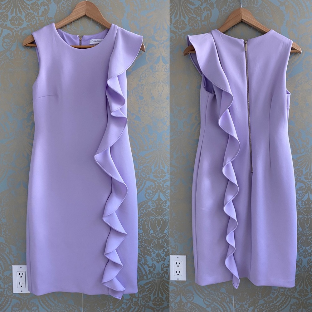 Calvin Klein Lavender Ruffle Dress